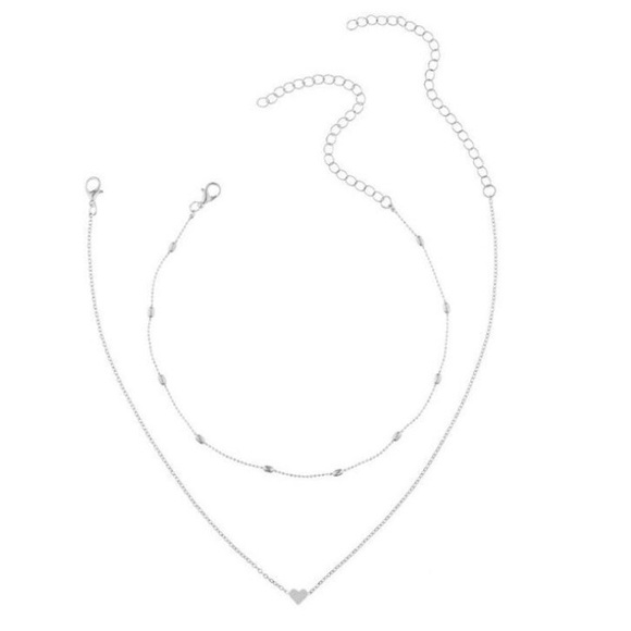 KAYLA Double Layer Choker Heart Necklace - Picture 6 of 6